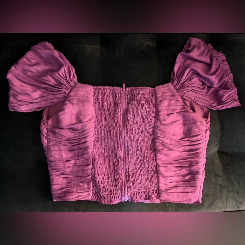 Purple Ruched Crop Top - Picture 3 of 3